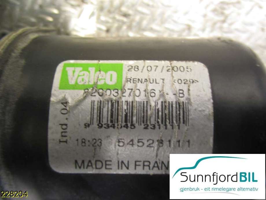 Viskermotor frontrute til Renault Scenic 2003-2009 (Type II)  (RENAULT|53565202|)