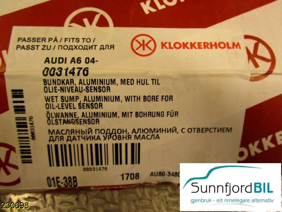 Bunnpanne til Audi A6 2005-2008 (Type III, Fase 1) (C6) (C6)