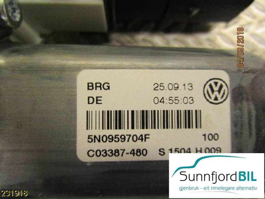 Ruteheis høyre til VW Tiguan 2011-2016 (Type I, Fase 2)  (VOLKSWAGEN|5N0959704F|)