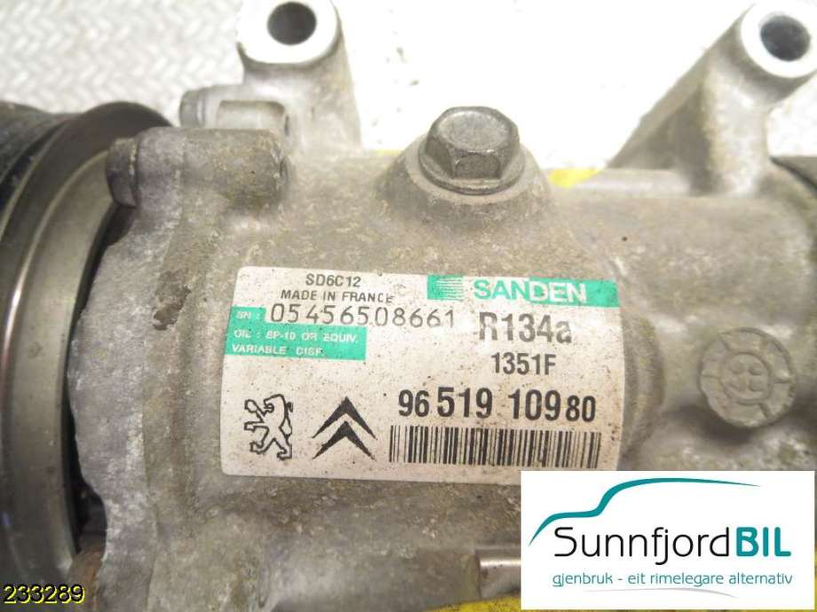 Aircondition kompressor til Peugeot 207 2006-2012  (PEUGEOT|9651910980|)