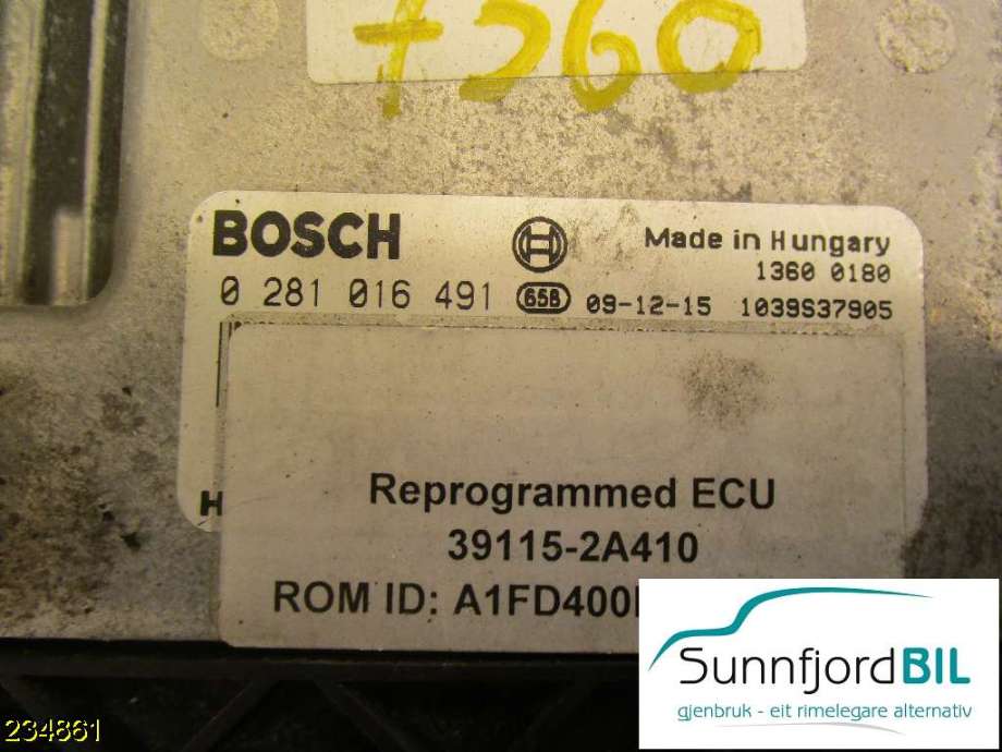 Styreenhet motor til Hyundai i30 2007-2012 (Type I) (HYUNDAI|39115 2A410|391152A410|0281016491)