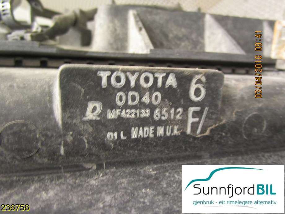 Radiator (automat gir) til Toyota Auris 2007-2010 (Type I, Fase 1)  (TOYOTA|164000D400|)