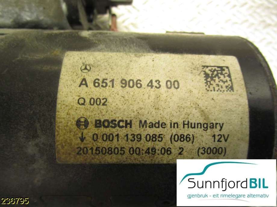 Starter diesel til Mercedes Sprinter, 2013-2018 (Fase 2) (906) (906) (MERCEDES|A6519064300)