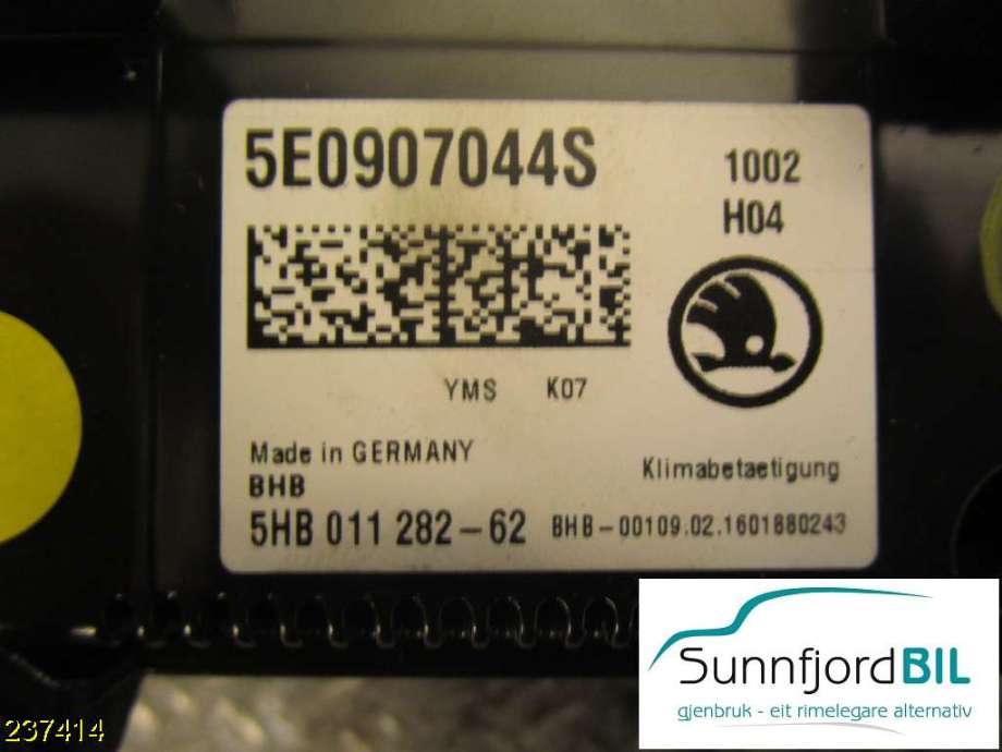 Varmeapparat betjening til Škoda Octavia 2013-2016 (Type III, Fase 1) (SKODA|5E0907044S|)