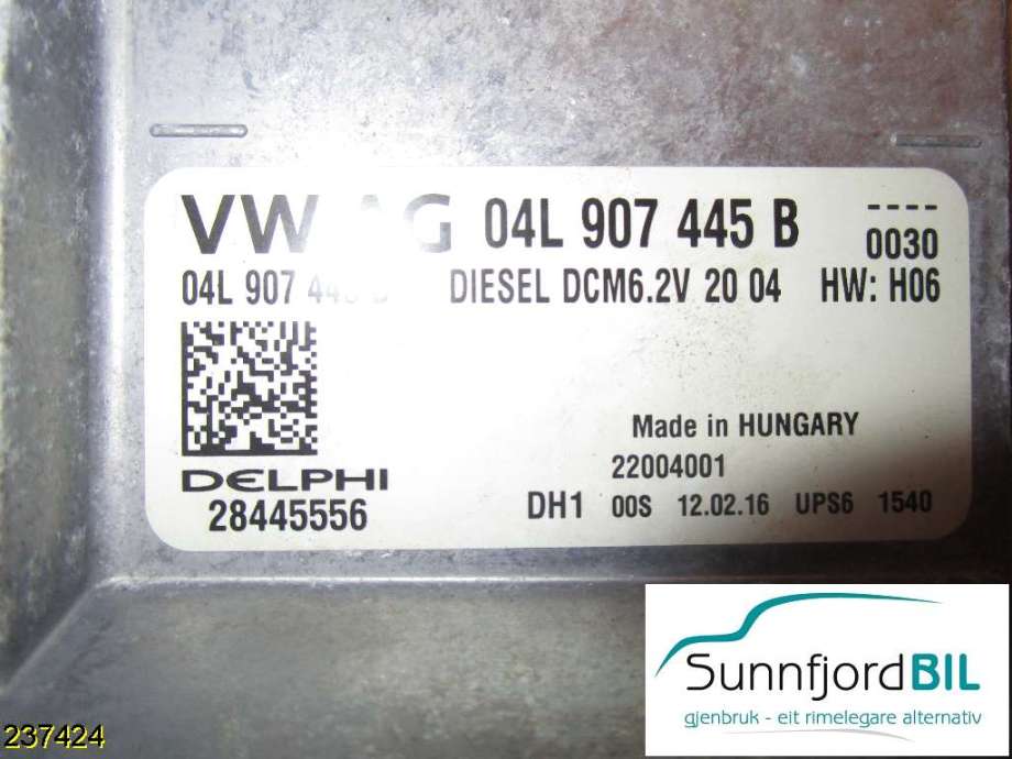 Styreenhet motor til Škoda Octavia 2013-2016 (Type III, Fase 1)  (SKODA|04L907445B|)
