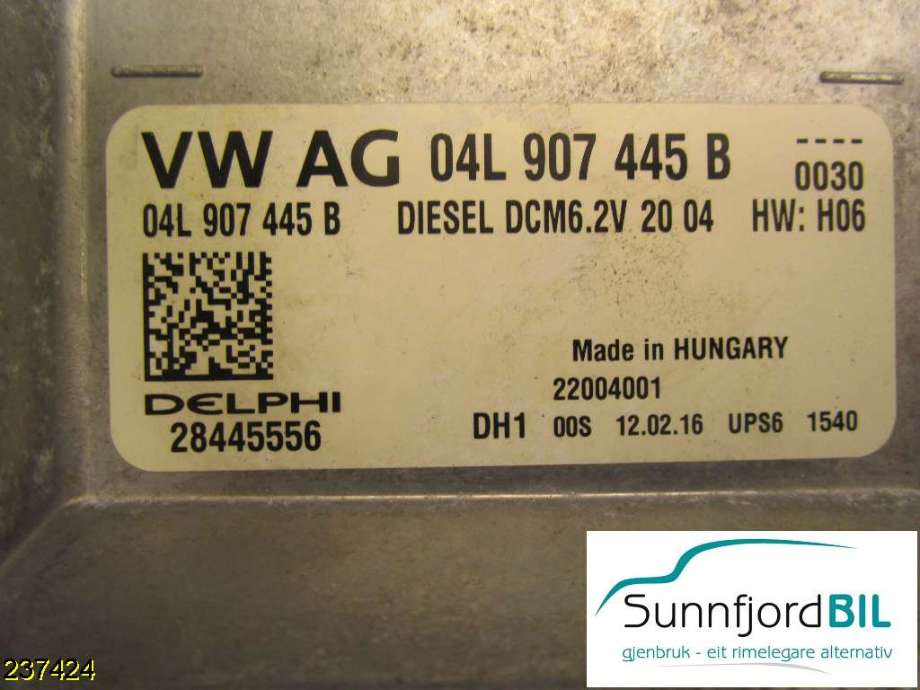 Styreenhet motor til Škoda Octavia 2013-2016 (Type III, Fase 1)  (SKODA|04L907445B|)
