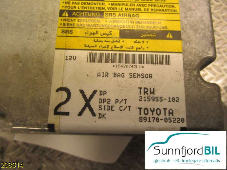 Airbag elektronikk til Toyota Avensis 2003-2008 (Type II)  (TOYOTA|)