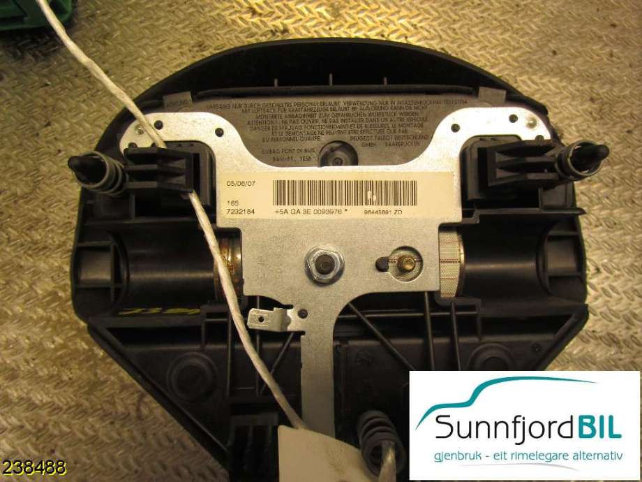 Airbag rattpute til Peugeot 407 2004-2010  (PEUGEOT|96445891ZD|)