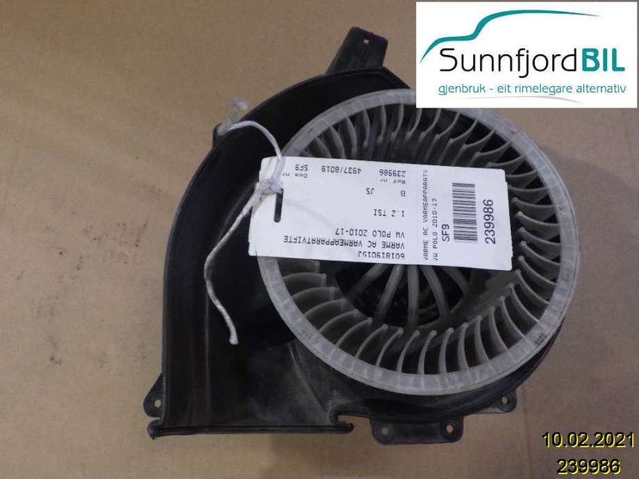 Varmeapparat motor til VW Polo 2009-2014 (Type V, Fase 1)  (6Q1819015J|)
