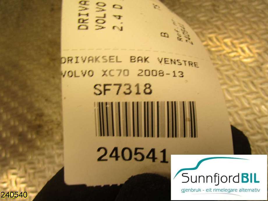 Drivaksel høyre bak til Volvo XC70 2008-2013 (Type II, Fase 1)  (VOLVO|)
