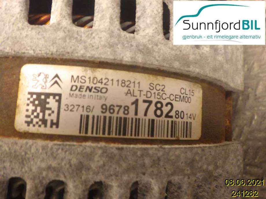 Dynamo til Citroën C4, Picasso 2013-2018 (Type II)  (CITROEN|9678178280|ALT D15C CEM00|MS1042118211)