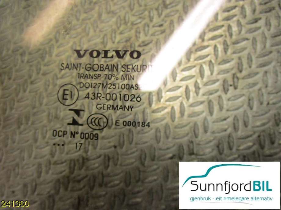 Siderute høyre foran til Volvo V70, 2007-2013 (Type III, Fase 1)  (VOLVO|43R001026)