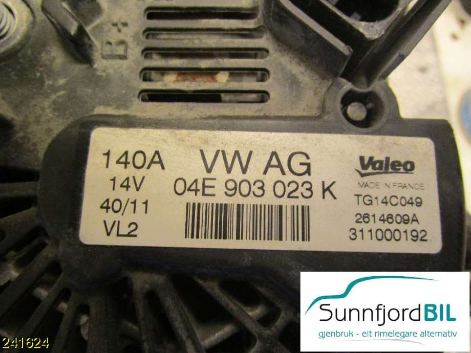 Dynamo til VW Polo 2009-2014 (Type V, Fase 1)  (04E903026K|)
