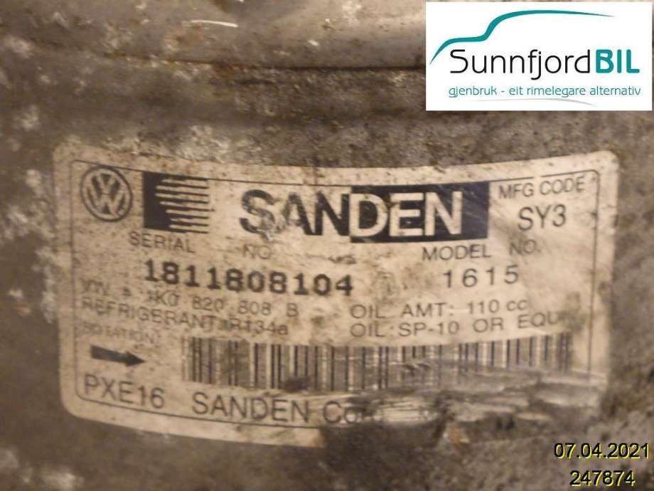 Aircondition kompressor til Škoda Superb 2008-2015 (Type II)  (SKODA|1K0820808B|)