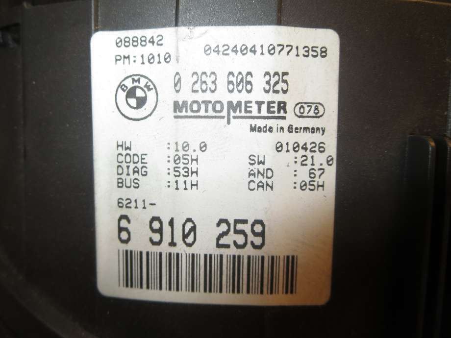 Instrumentpanel til BMW 3-Serie 1998-2005 (E46) (E46) (BMW|62 11 6 985 671|62 11 6 985 667|0 263 606 325)
