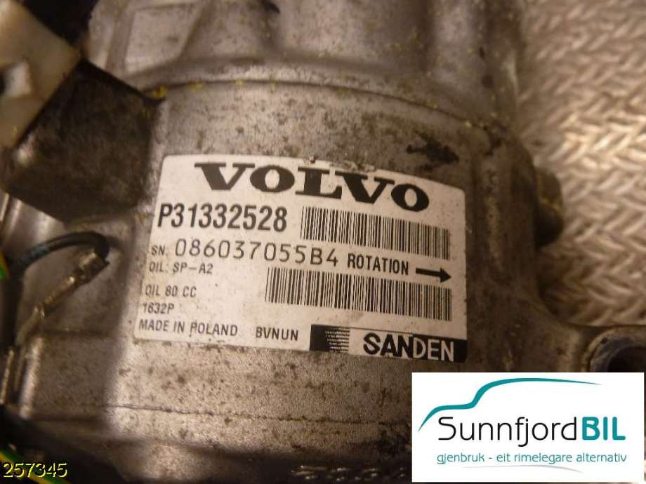 Aircondition kompressor til Volvo V60/V60 CC 2013-2018 (Type I, Fase 2)  (VOLVO|36010254|)