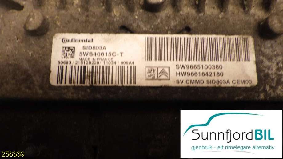 Styreenhet motor til Citroën Jumpy 2007-2016 (Type II)  (CITROEN|5WS40615C|)