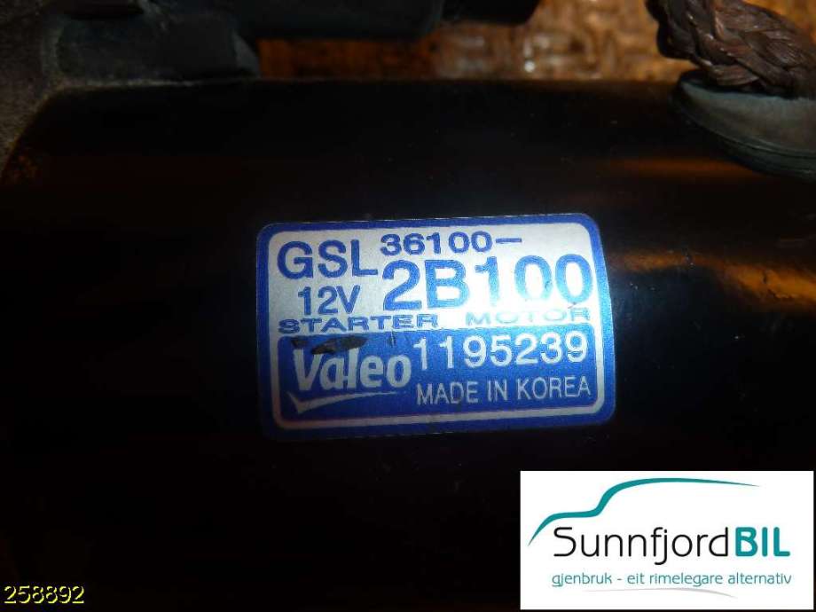 Starter til Hyundai i20 2009-2014 (Type I) (HYUNDAI|11404 10606P|)