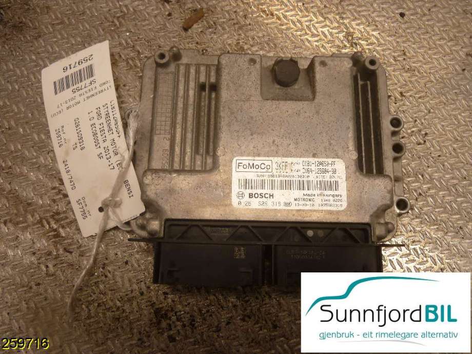 Styreenhet motor til Ford Fiesta 2013-2017 (Type VI, Fase 2)  (FORD|C1B112A650FF|0261S09318|)