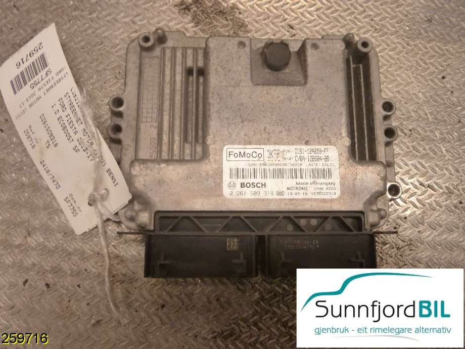 Styreenhet motor til Ford Fiesta 2013-2017 (Type VI, Fase 2)  (FORD|C1B112A650FF|0261S09318|)