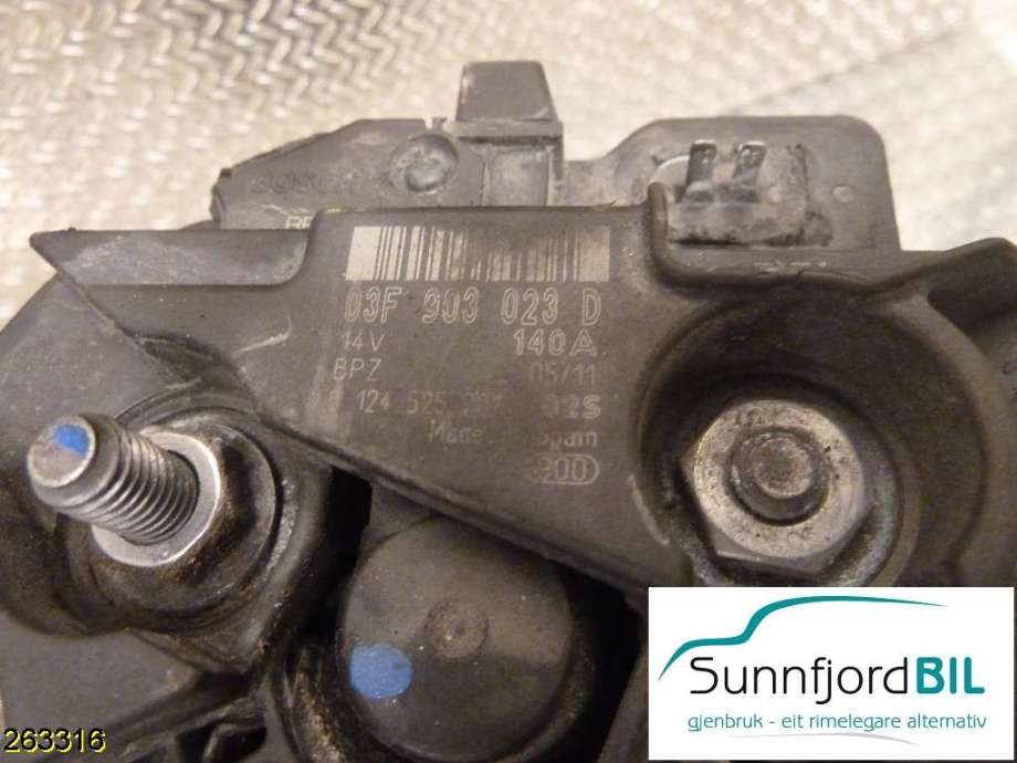 Dynamo til VW Golf VI 2008-2012  (VOLKSWAGEN|03F 903 023 D|)