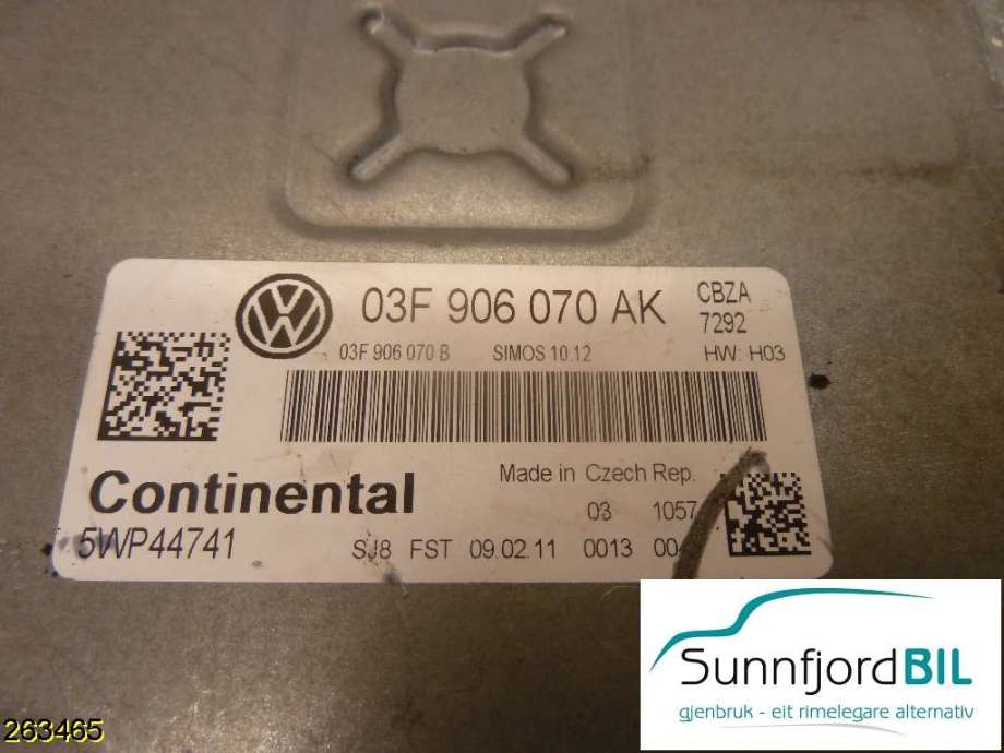 Styreenhet motor til VW Golf, Plus/Cross 2005-2009 (Fase 1)  (03F906070AK|)
