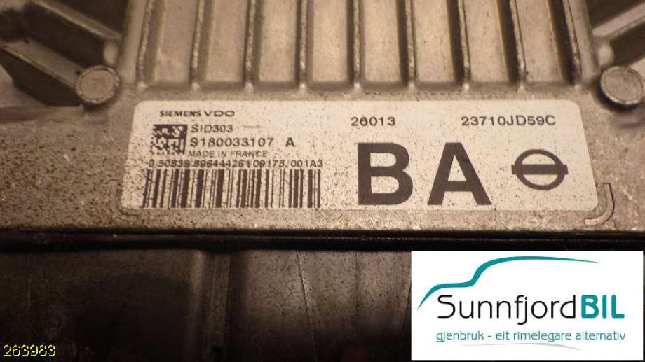 Styreenhet motor til Nissan Qashqai, 2007-2010 (Type I, Fase 1)  (NISSAN|23710JD59C)