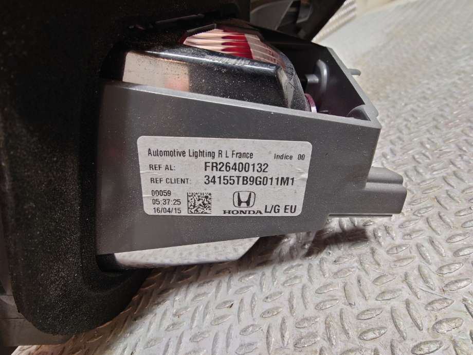 Baklykt venstre indre til Honda Civic 2012-2015 (Type IX, Fase 1)  (HONDA|34155TB9G01|34155-TB9-G01|34155TB9G011M1M)