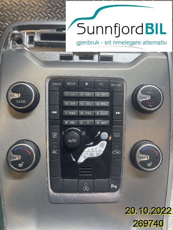 Varmeapparat betjening til Volvo V70 2014-2016 (Type III, Fase 2)  (VOLVO|31346240|)