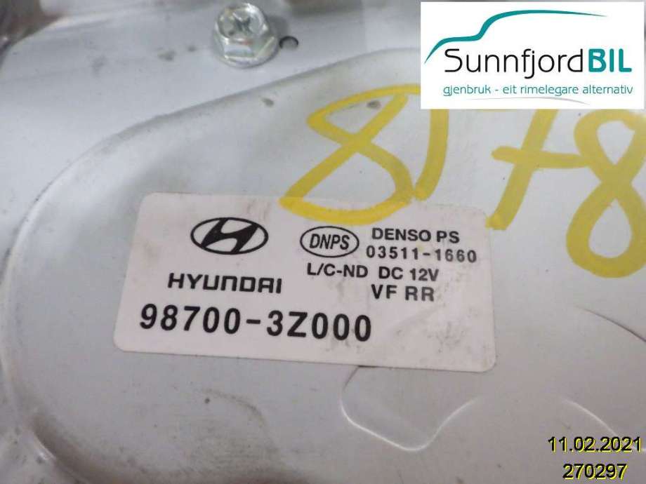 Viskermotor bakrute til Hyundai i40 2012-2017 (HYUNDAI|987003Z000|)