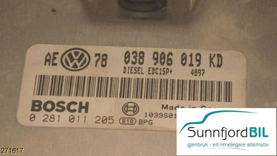 Styreenhet motor til VW Passat 2001-2005 (B5,3BG) (B5,3BG) (VOLKSWAGEN|038906019KD|0281011205|)