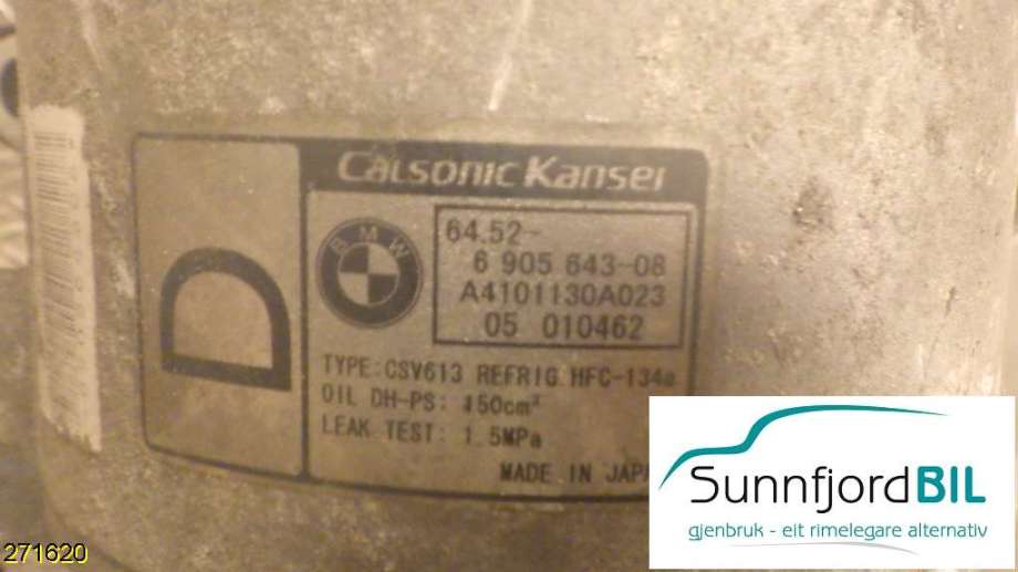Aircondition kompressor til BMW 3-Serie 1998-2005 (E46) (E46) (BMW|6452690564308|A4101130A023|)