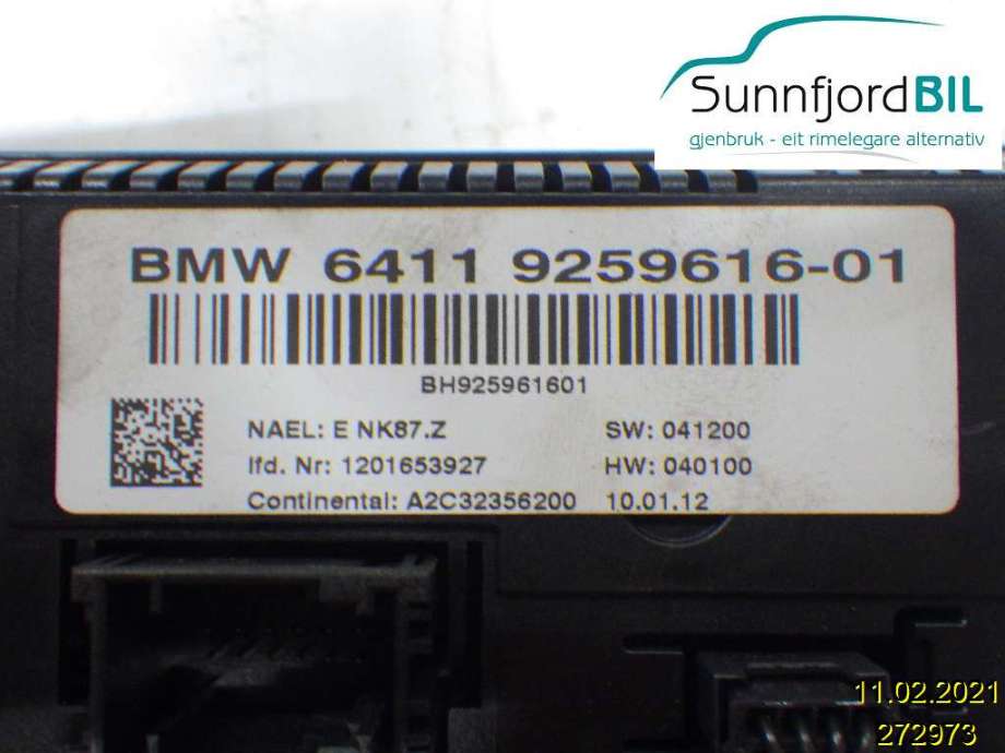 Varmeapparat betjening til BMW X3 2010-2017 (F25) (F25) (BMW|6411925961601|)