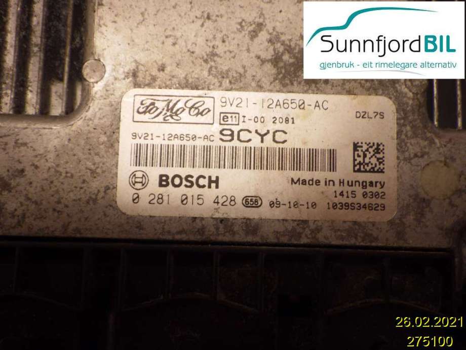 Styreenhet motor til Ford Fiesta, 2008-2012 (Type VI, Fase 1) (FORD|0281015428)