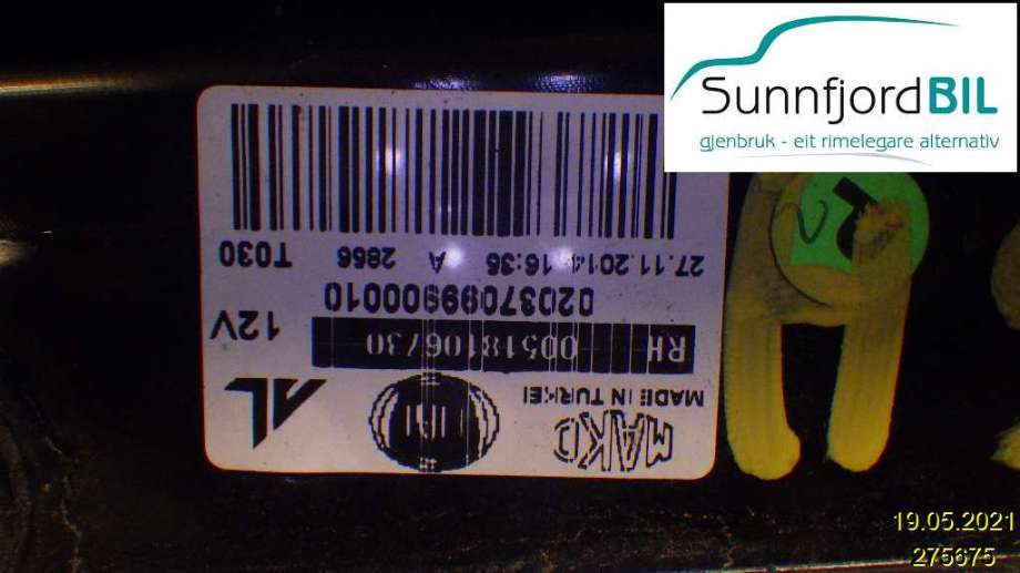 Baklykt høyre til Fiat Doblo 2010-->> (Type II)  (FIAT|51810673||02037099900010)