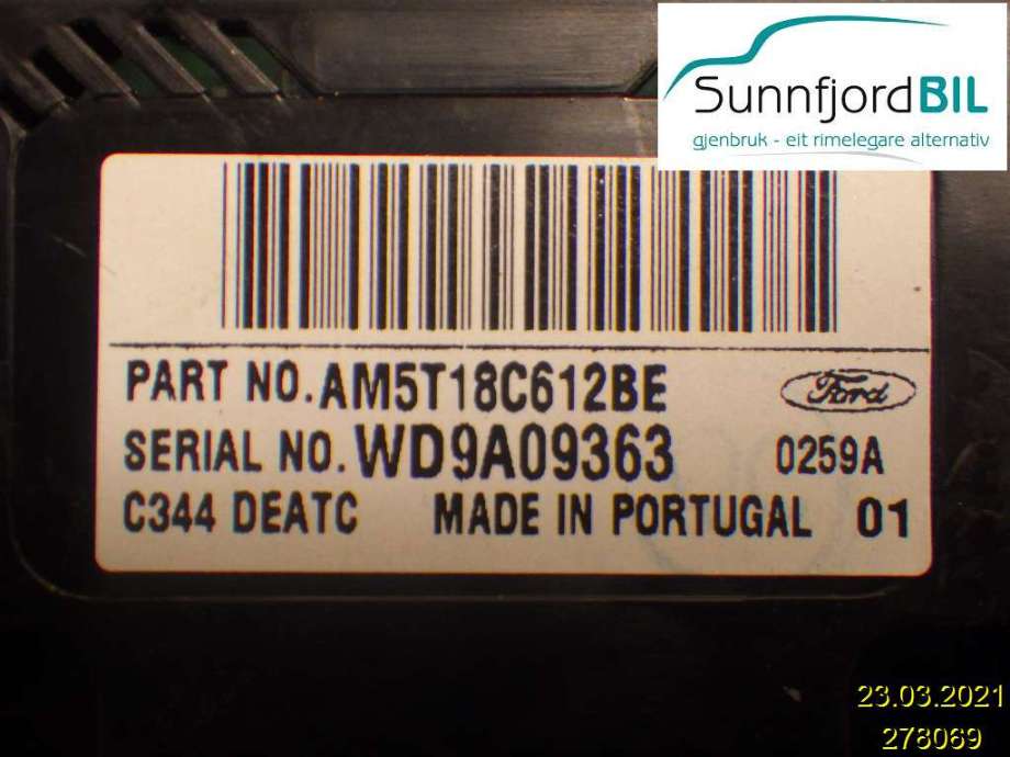 Varmeapparat betjening til Ford C-Max 2010-2015 (Type II, Fase 1)  (FORD|AM5T18C612BE|)