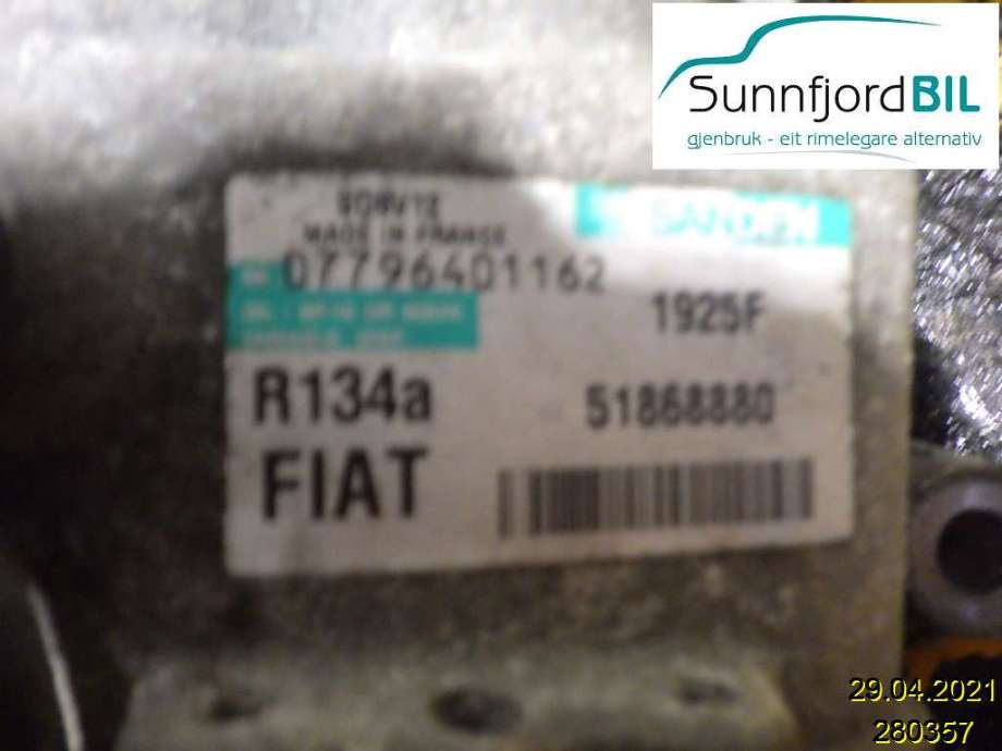 Aircondition kompressor til Fiat Doblo, 2010-->> (Type II)  (FIAT|51868880)