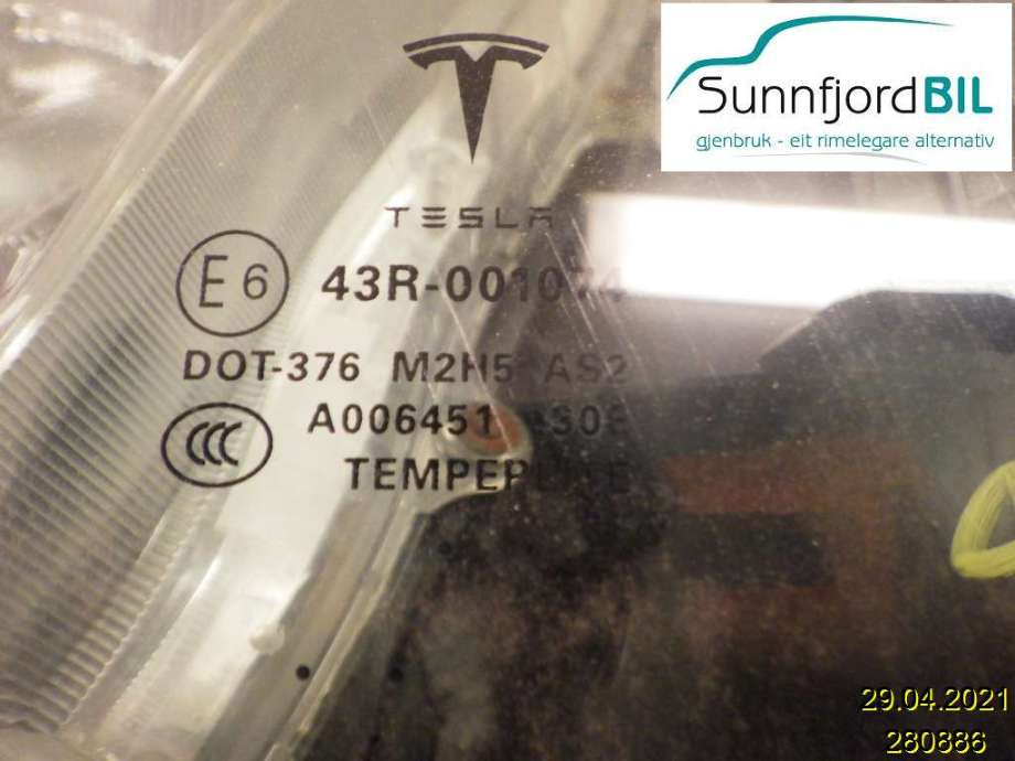 Siderute høyre foran til Tesla Model S, 2013-2016 (Fase 1)  (TESLA|)