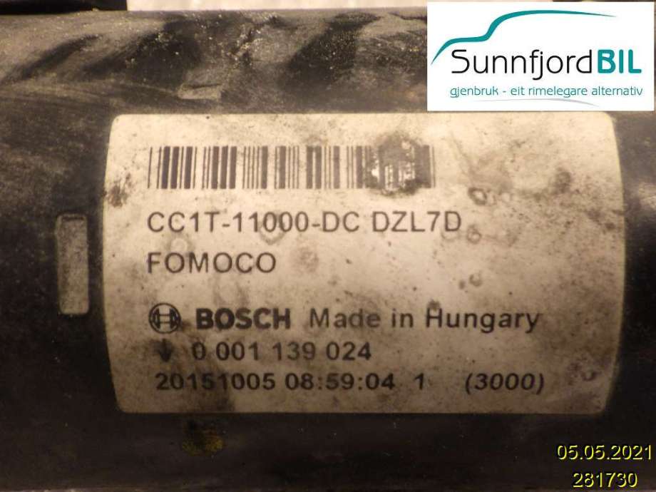 Starter diesel til Ford Transit Custom 2013-2023 (Type I)  (FORD|0001139024||CC1T11000DCDZL7D)
