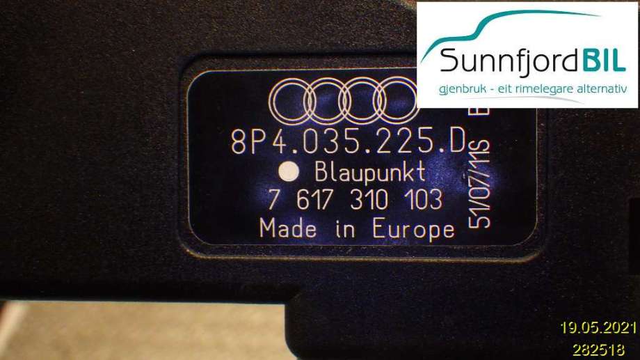 Antenne forsterker til Audi A3, 2003-2008 (Type II, Fase 1)  (AUDI|8P4035225D)