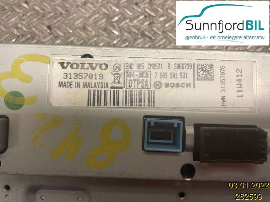 Instrument kjørecomputer til Volvo V70 2007-2013 (Type III, Fase 1)  (VOLVO|31357019|)