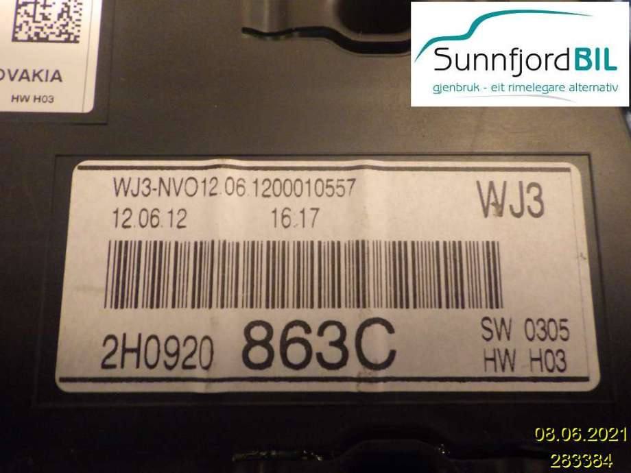 Instrumentpanel til VW Amarok 2010-2016 (Type I, Fase 1)  (VOLKSWAGEN|2H0 920 863 CX||2H0 920 863 C)