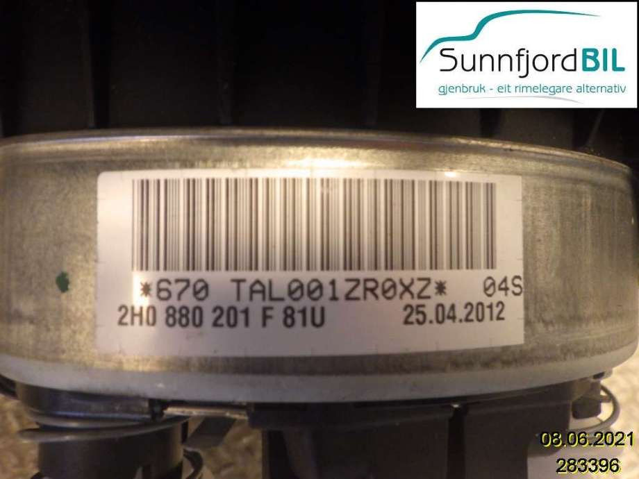 Airbag rattpute til VW Amarok 2010-2016 (Type I, Fase 1)  (VOLKSWAGEN|2H0 880 201 G||2H0 880 201 F)
