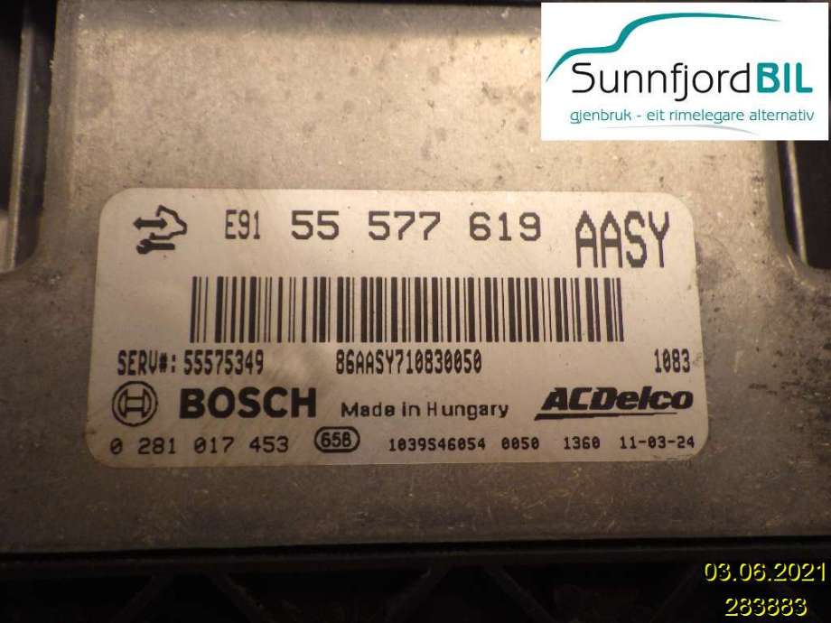 Styreenhet motor til Opel Insignia A 2009-2014  (OPEL||55 577 619|0 281 017 453)