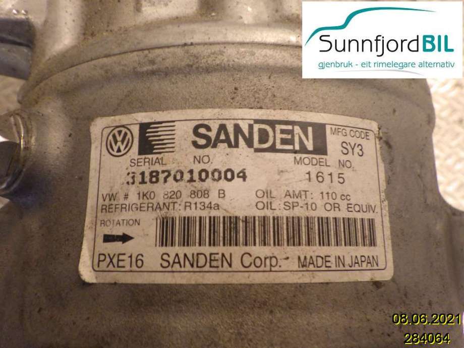 Aircondition kompressor til Škoda Superb 2002-2008 (Type I)  (SKODA SUPERB|1K0820859QX|1K0820808F|1K0 820 808 B)