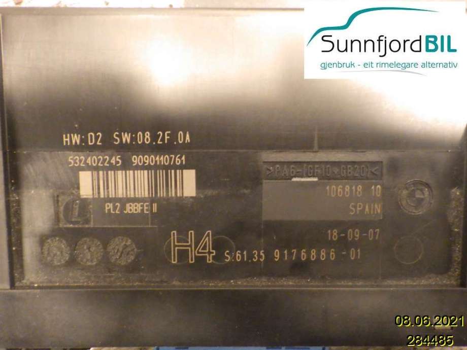 Styreenhet comfort (BCM) til BMW 3-Serie 2005-2011 (E90/E91/E92/E93) (E90/E91/E92/E93) (BMW|61 35 9176886 01|)