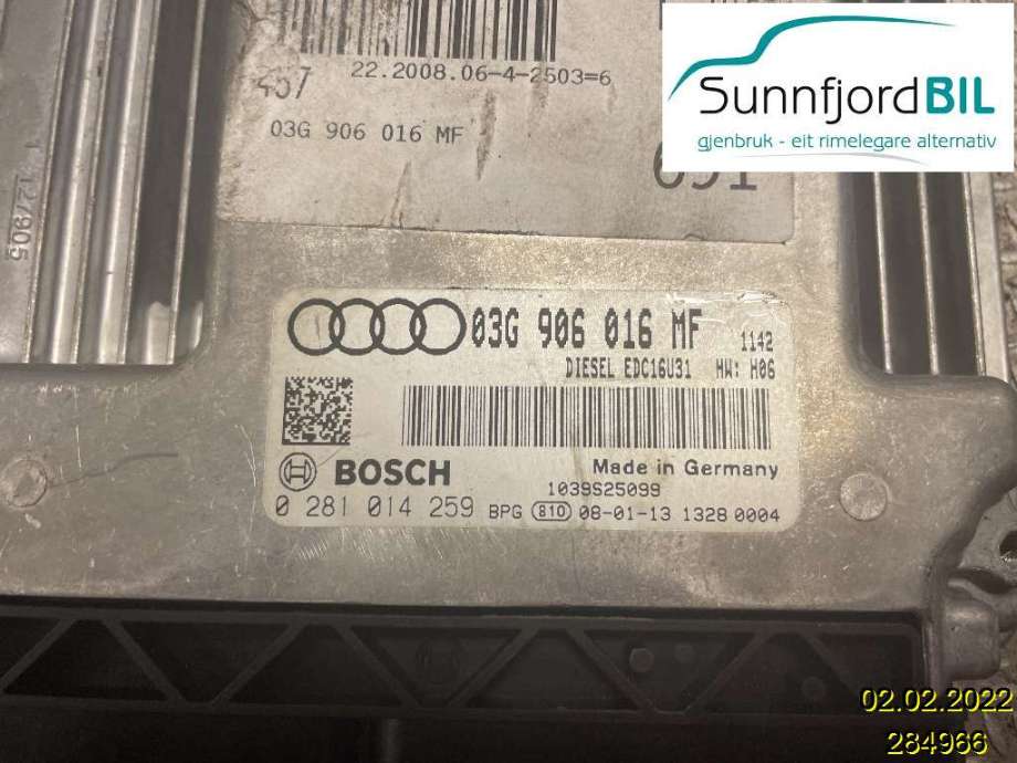 Styreenhet motor til Audi A6, 2008-2011 (Type III, Fase 2) (C6) (C6) (AUDI|03G906016MF)