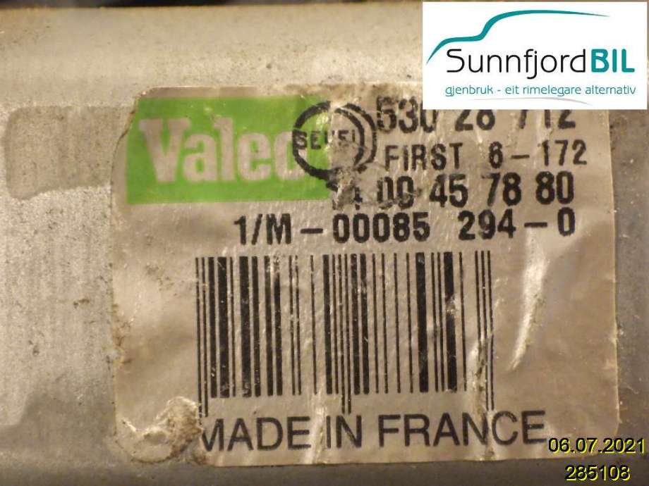 Viskermotor bakrute til Fiat Scudo 2007-2017 (Type II)  (FIAT|53028712|)