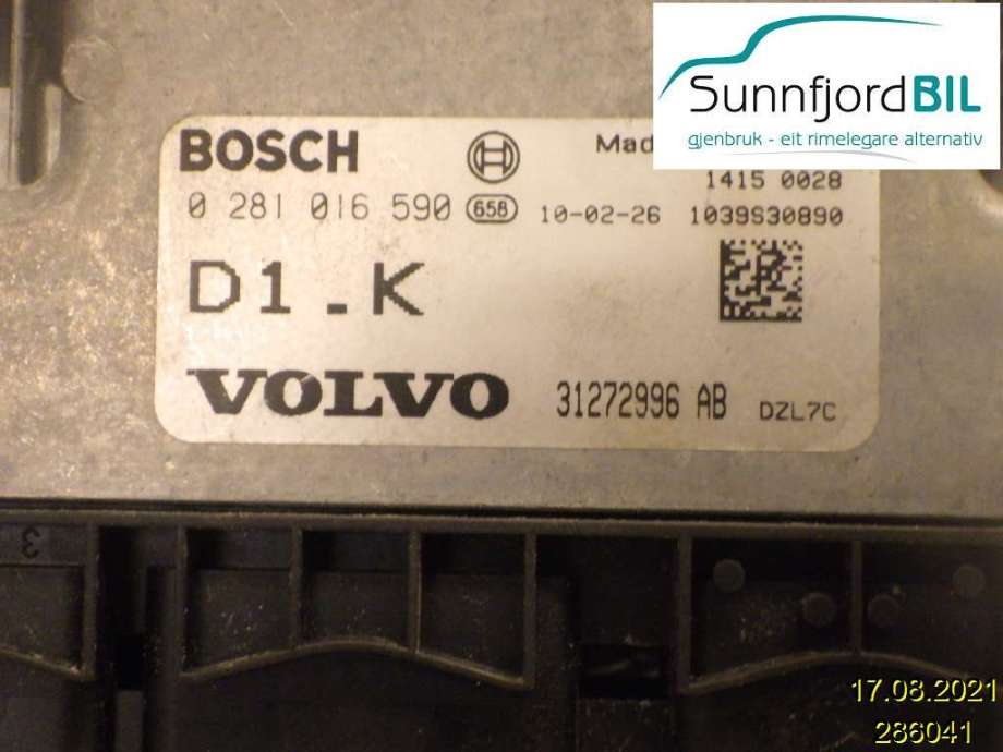 Styreenhet motor til Volvo V50 2007-2012 (Fase 2)  (VOLVO|0281016590|)