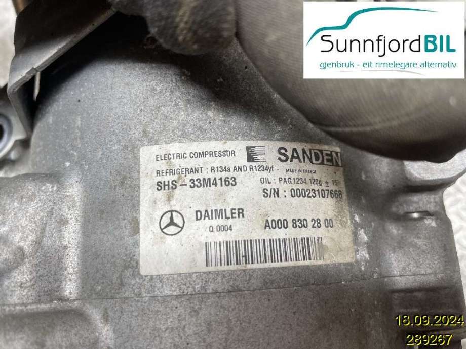 Aircondition kompressor til Mercedes C-Klasse, 2014-2018 (Fase 1) (W205) (W205) (MERCEDES|A 000 830 28 00)
